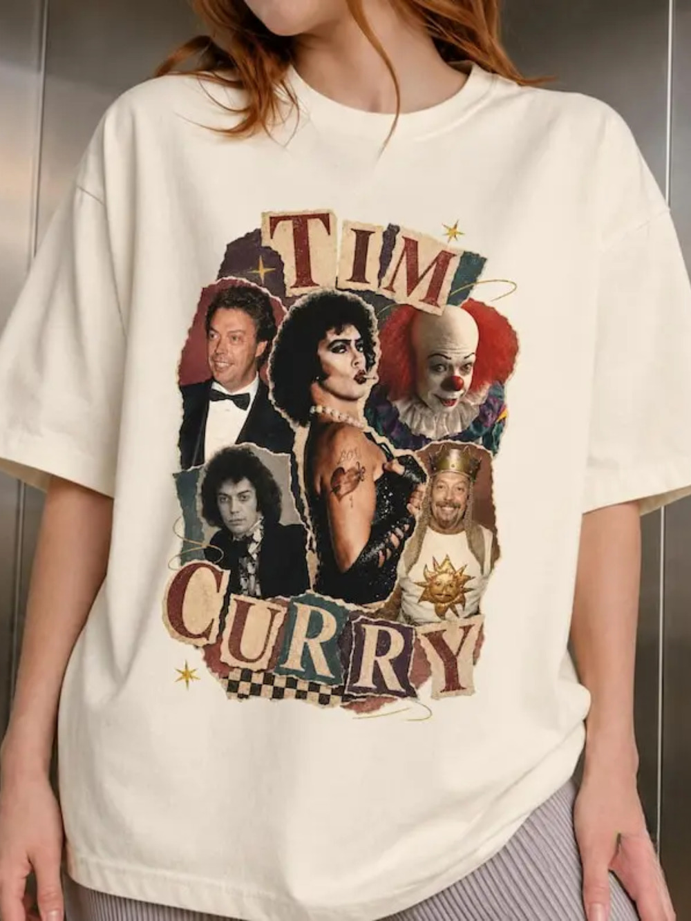 Tim Curry Rocky Horror Pennywise Collage Comfort Color Tee Movie Graphic T-Shirt